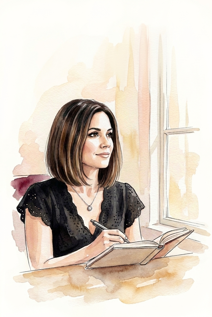 Portrait aquarelle de Cécile Mas